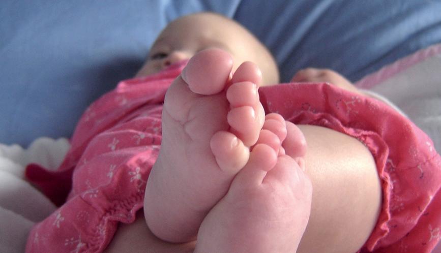 A close-up image of a baby's feet.