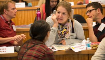 Summer school students in conversation 