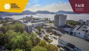 An aerial image of the NHH campus In Bergen, Norway.